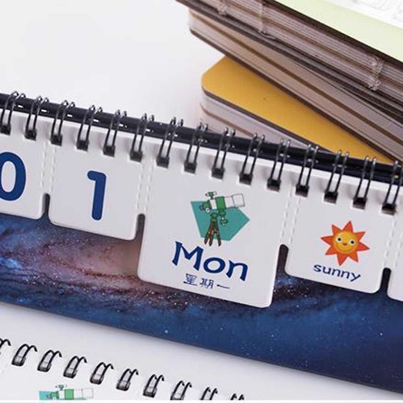 Cute Animal Starry Sky Desk Calendar Tearable Perpetual Calendar Daily Table Planner