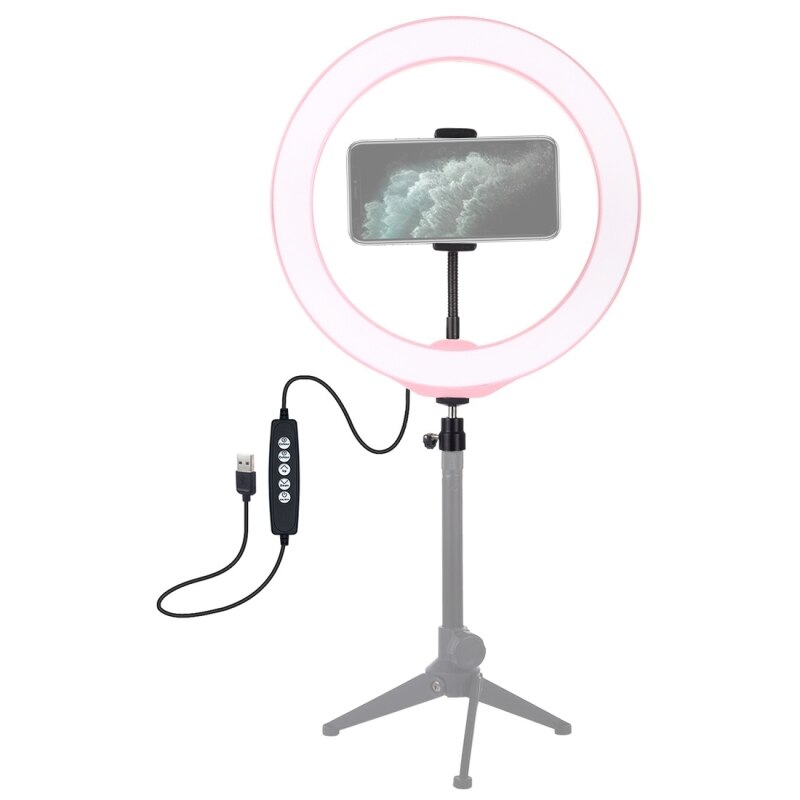 PULUZ Dimmable Color Fill Light Ring Light LED Ring Light RGBW Dimmable Lighting Kit For Makeup Camera Selfie Video Live