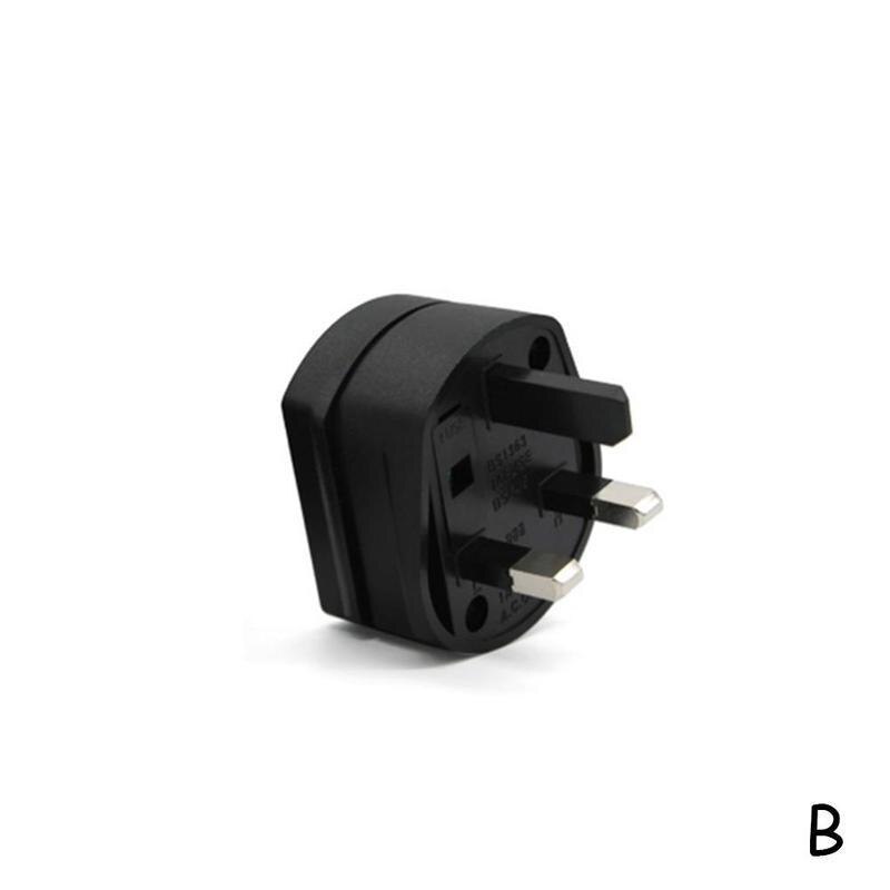 1pc European Standard To British Standard Conversion Plug With Fuse American To British Conversion Socket Plug Black White: Black