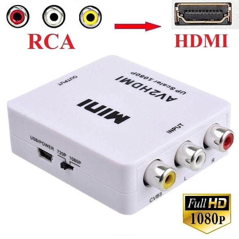 Scaler adapter hd video composiet converter box rca av/cvsb hdmi video pal hdmi 2av l /r 1080p ntsc mini ondersteuning