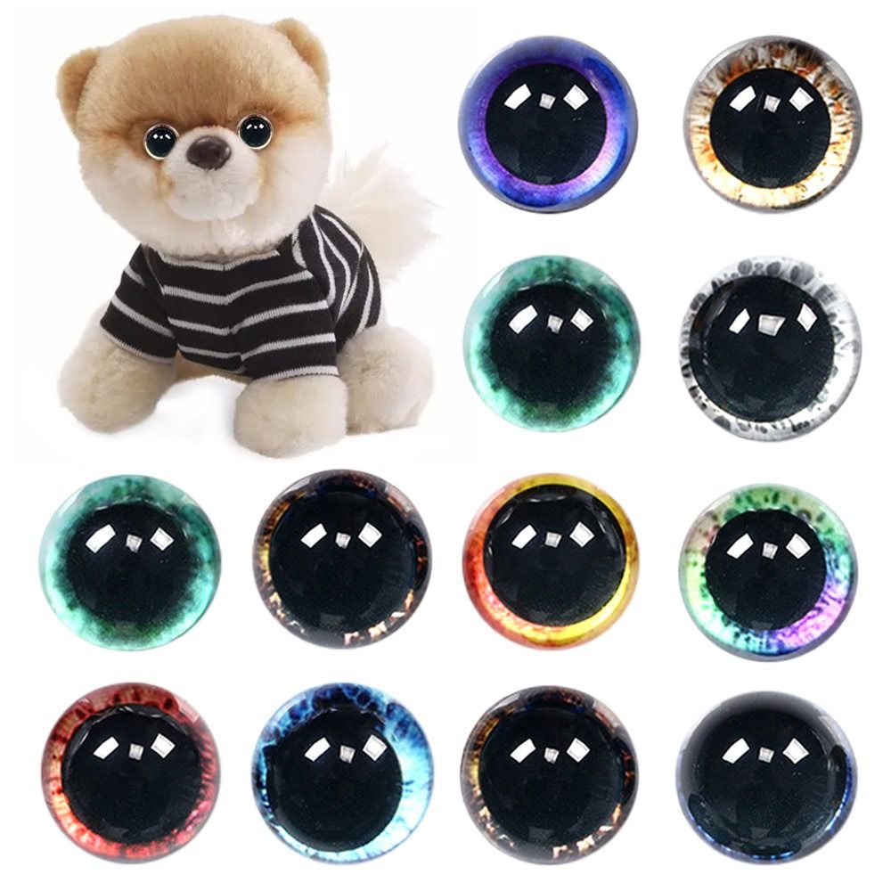 20 Stück/10 Paar Glas-Auge-Cabochon, rund, 6–20 mm, runde Kuppel, Drachenauge, Drachen-Katzenauge, Spielzeug, DIY-Schmuckzubehör, MIX Pupil Eye Cameo