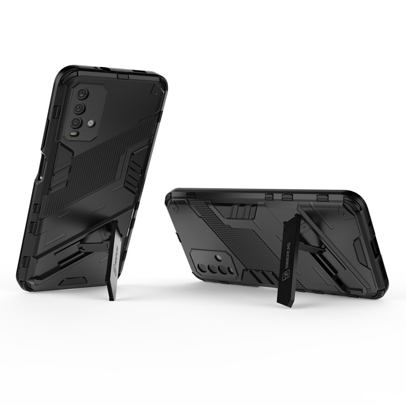 Voor Xiaomi Redmi 9 T Case Armor Shockproof Bescherming Cover Voor Xiaomi Redmi 9 T 9 T Redmi9T Standhouder robuuste Siliconen Coque