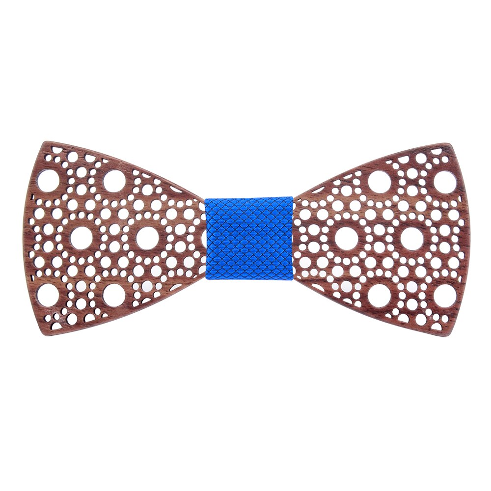 Slank 100%  træ butterfly prik hule careved hals bånd til mænd bryllup rød bule plaid formel træ bowtie tilbehør krave: 06