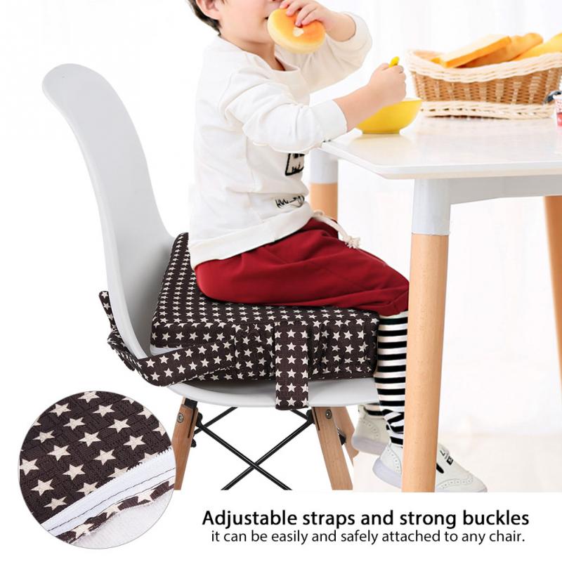 Blød baby spisestue pude justerbar aftagelig øget høj stol pad pude børn sikker vaskbar booster sæde pad