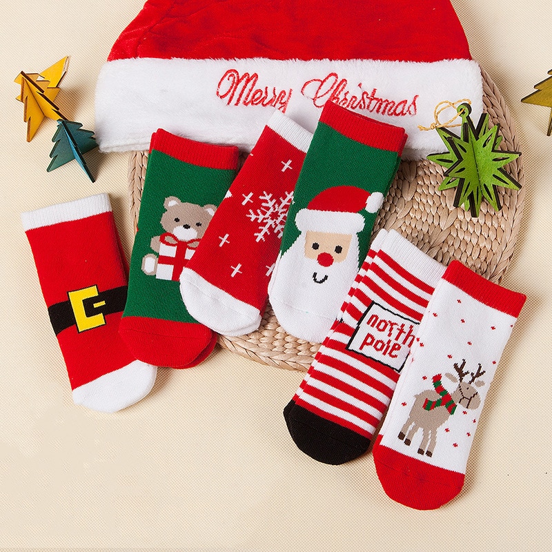 1 paar Kerst Sokken voor Kinderen Kids Mannen Familie Winter Herfst Warme Sokken Xmas Nieuwjaar Sokken Katoen Kerstman sokken