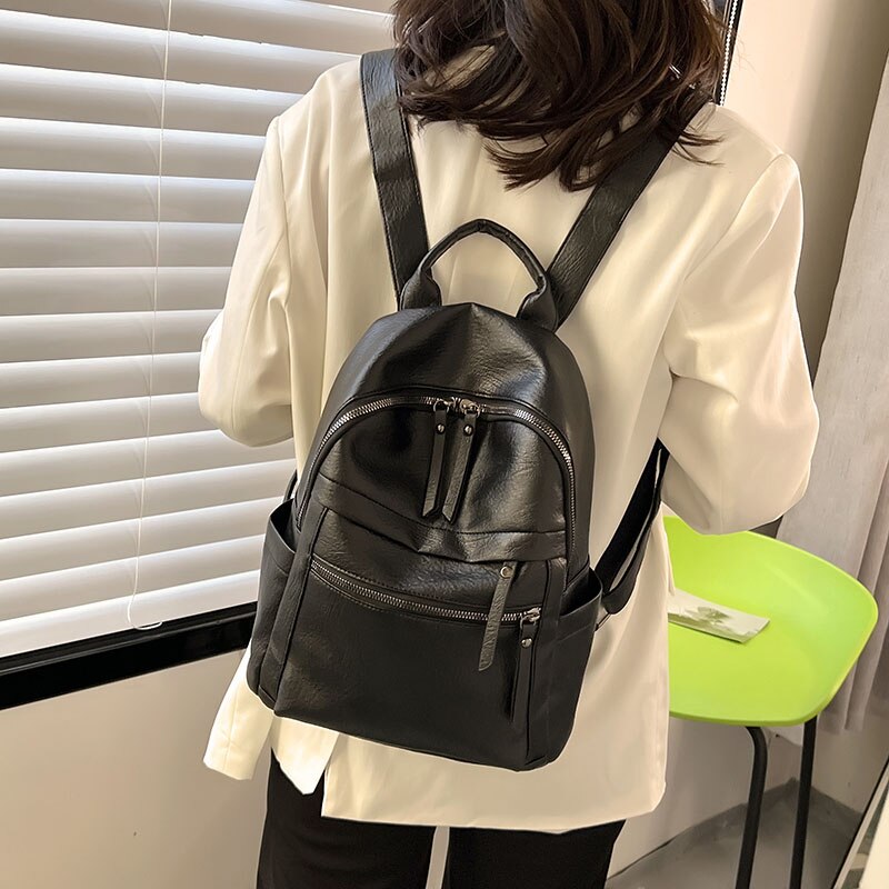 retro kobiet plecak moda skórzane plecaki Harajuku damskie torebki na ramię dla nastolatek student dziewczyna tornister podróży plecak