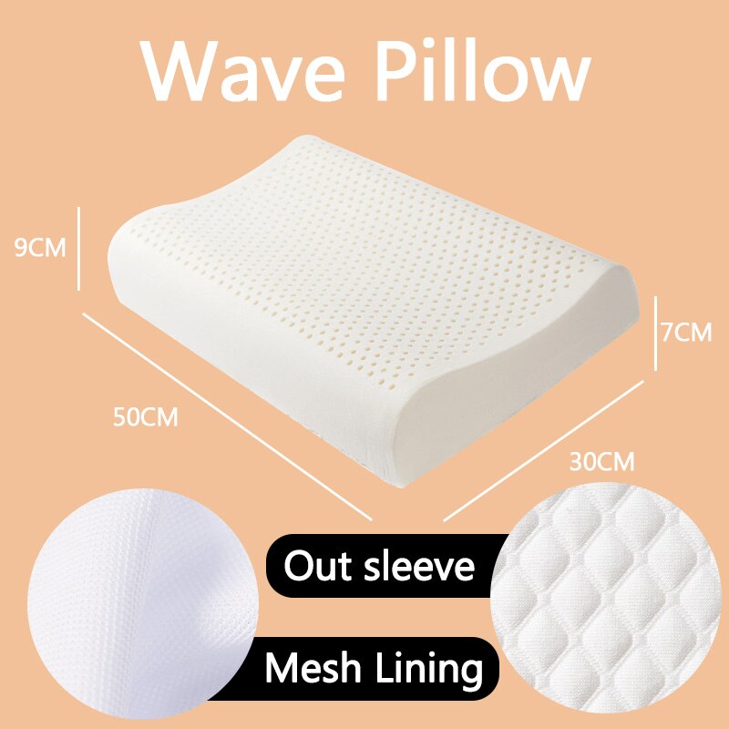 SB Latex thaïlande pur naturel Latex oreiller orthopédique cou Cervical protection colonne vertébrale Massage correctif corps oreillers oreiller à la maison: Small Wave Set