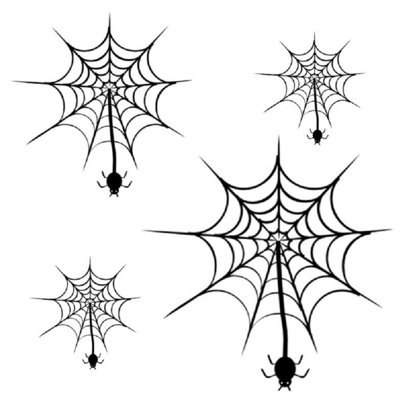 15 stk edderkoppnett halloween dekorasjon nifs hjemme bilvindu vinyl dekal klistremerke