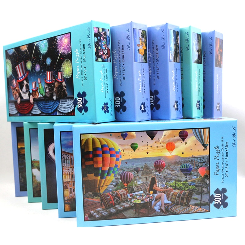 300 pieces of paper puzzle adult animal landscape puzzle, 51x34cm assembled animal picture puzzle educational toy for xmas