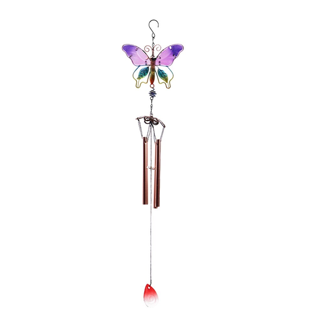 1PC peint papillon antirouille métal vent carillon ornement suspendu salle décoration carillon extérieur cour jardin décor #40: B