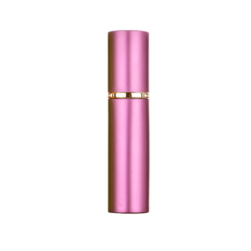 Gratis logo op maat, 10 ml lege draagbare glazen parfumflesjes met aluminium omhulsel, navulbare cosmetische etui.: 50 stuks roze