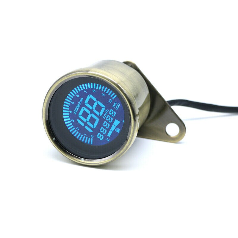 Digital LCD Odometer Tachometer Speedometer Retro Vintage Old School Cafe Racer