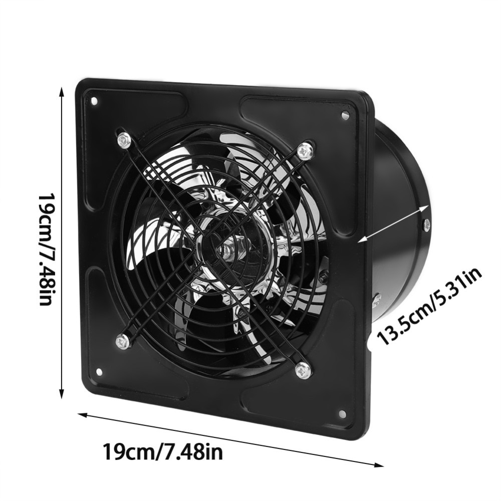 7.48inch Ventilator Extractor Wall Mounted 220V Exhaust Fan 45WLow Noise Home Bathroom Kitchen Garage Air Vent Ventilation