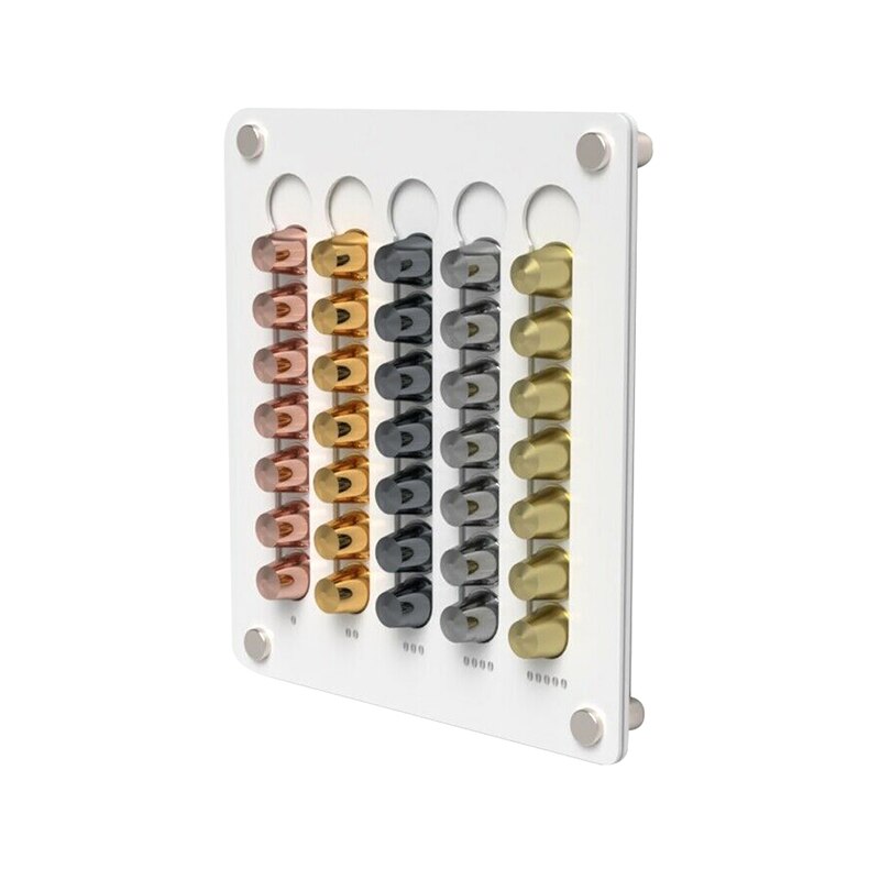 Porte-capsules de café de Nespresso, support mural en acrylique, organisateur de dosettes, support de rangement de 35 dosettes pour étagères à tasses de Nespresso: 01