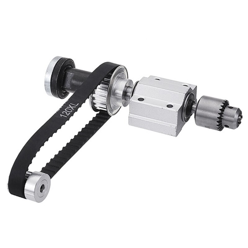 2 Sets No Power Diy Woodworking Cutting Grinding Spindle Trimming Belt Small Lathe Accessories for Table Saw, 1 Set Small Lathe