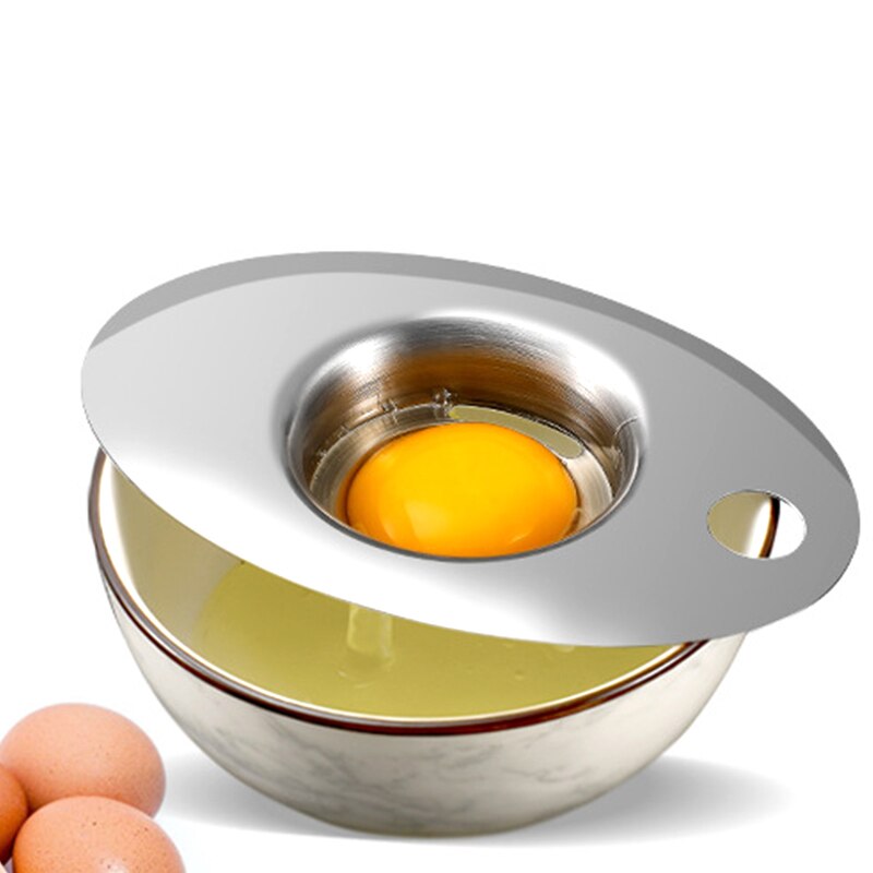 Æggehvide separator rustfrit stål æggehvide separator filter æg blomme fjerner skillevæg med langt håndtag køkken kage koge værktøj