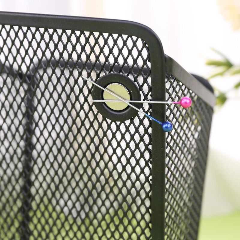 Metal Wire Mesh Magnetic Basket Storage Box Blackboard Chalk Pen Pencil Makeup Storage Organizer