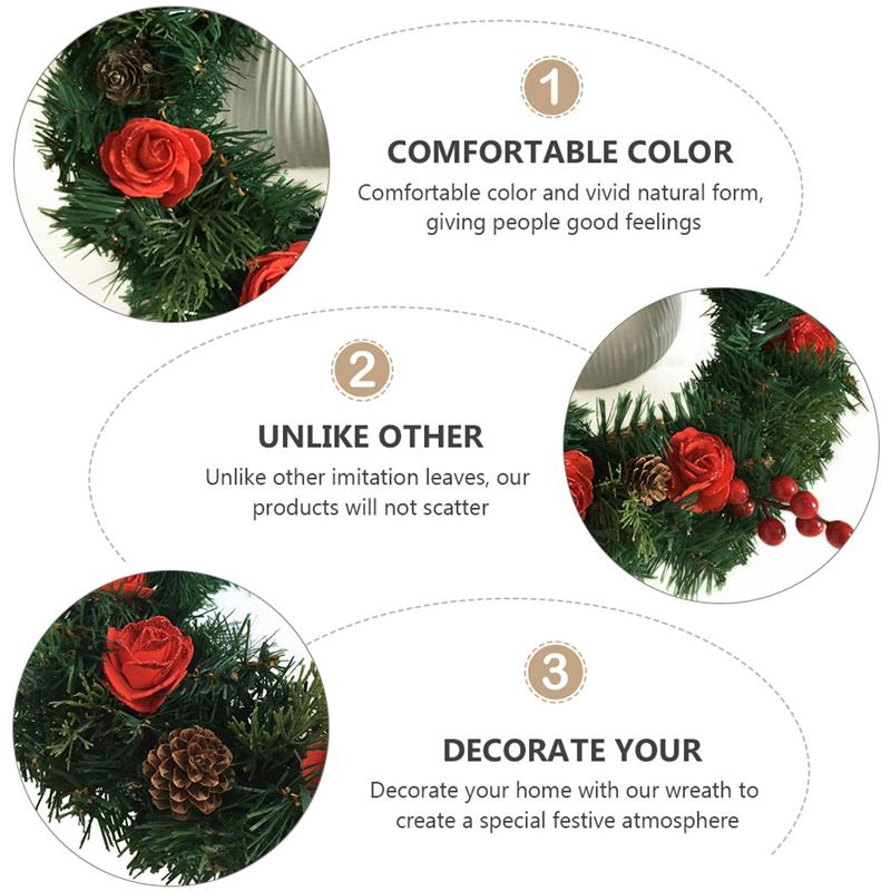 1Pc Kerst Decoratie Krans Home Decor Aanwezig Muur Bungelende Decoratie Kerst Decoratieve Lei Voor Party Kerst