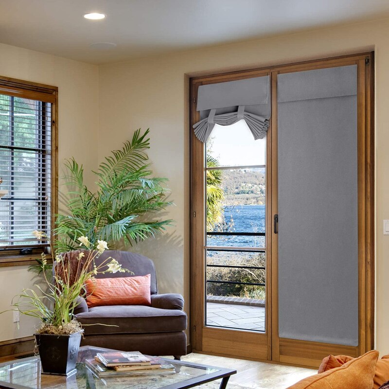 1PCS high-grade soundproof and high shading French door curtains without perforation Velcro curtains S7