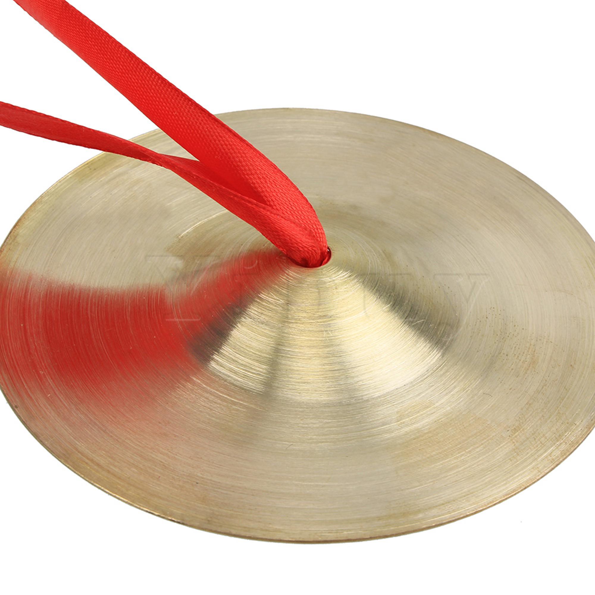 Yibuy orff instrumenter kobber bækkener musikinstrument legetøj 9cm diameter gong
