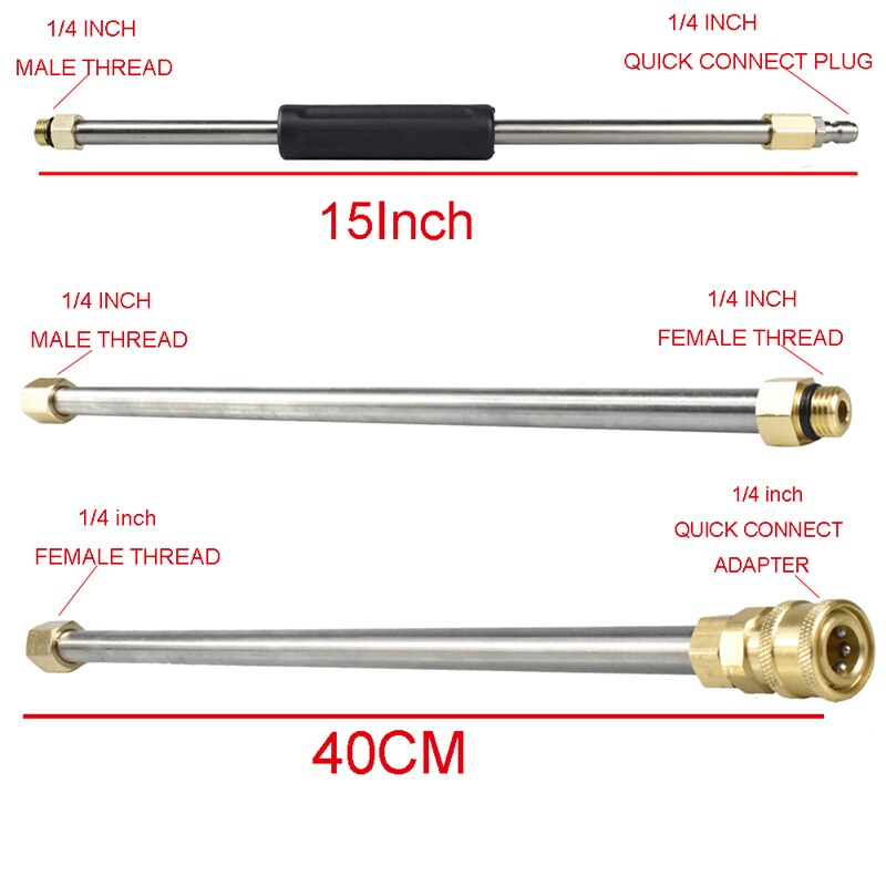 Hnyri 7 stk højtryksrenser udvidelse tryllestave tag renere lanse dyse wand sæt  ,7.5 ft udskiftning lanse ,1/4 "hurtig connect