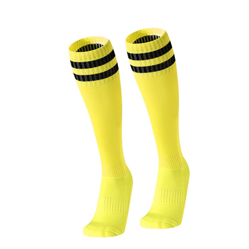 Chaussettes hautes et longues pour hommes et femmes, chaussettes de Baseball, unisexe, rayé, sport, plusieurs couleurs: Yellow Black Stripes