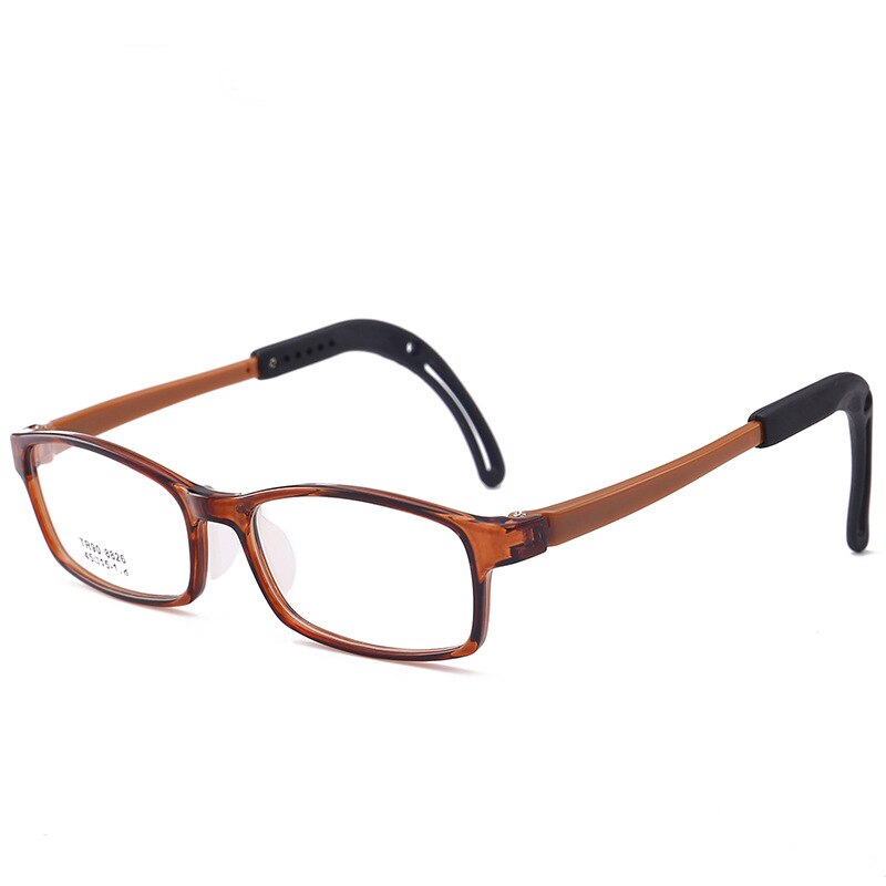 Kinderbril montuur kinderbril bril heldere glazen met slip bril oorhaak grip: Zwarte thee