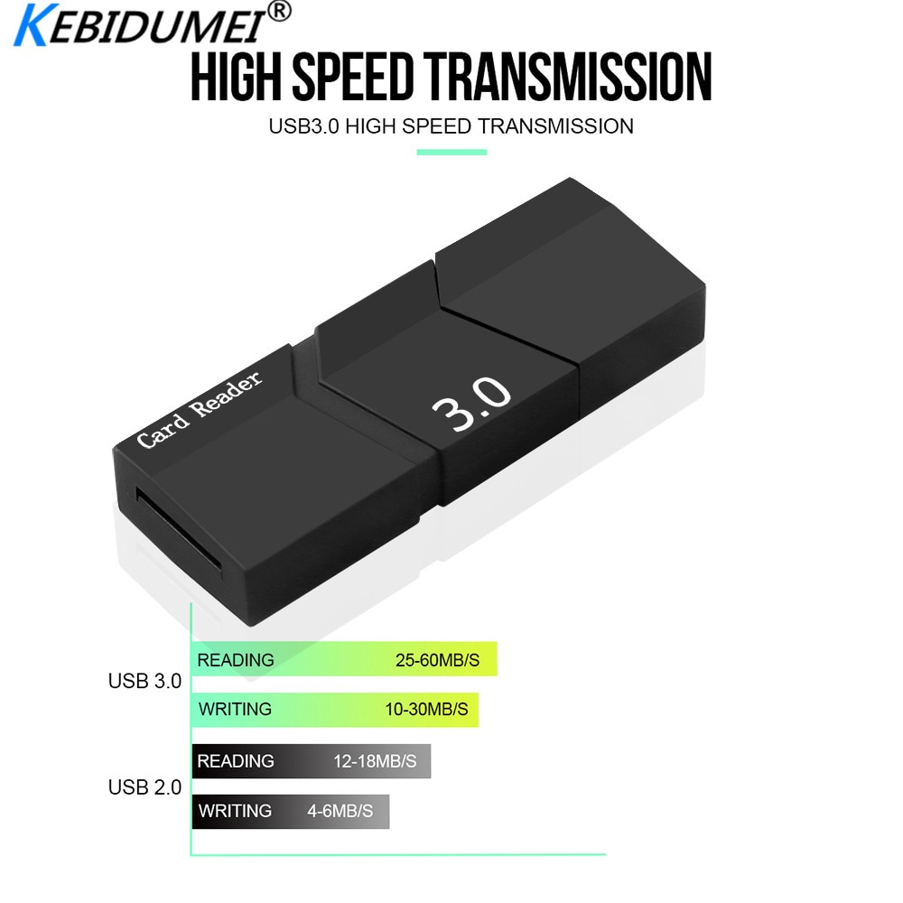 Kebidumei-lector de tarjetas USB 3,0, adaptador Micro SD inteligente, lector de tarjetas TF, escritor de tarjetas de