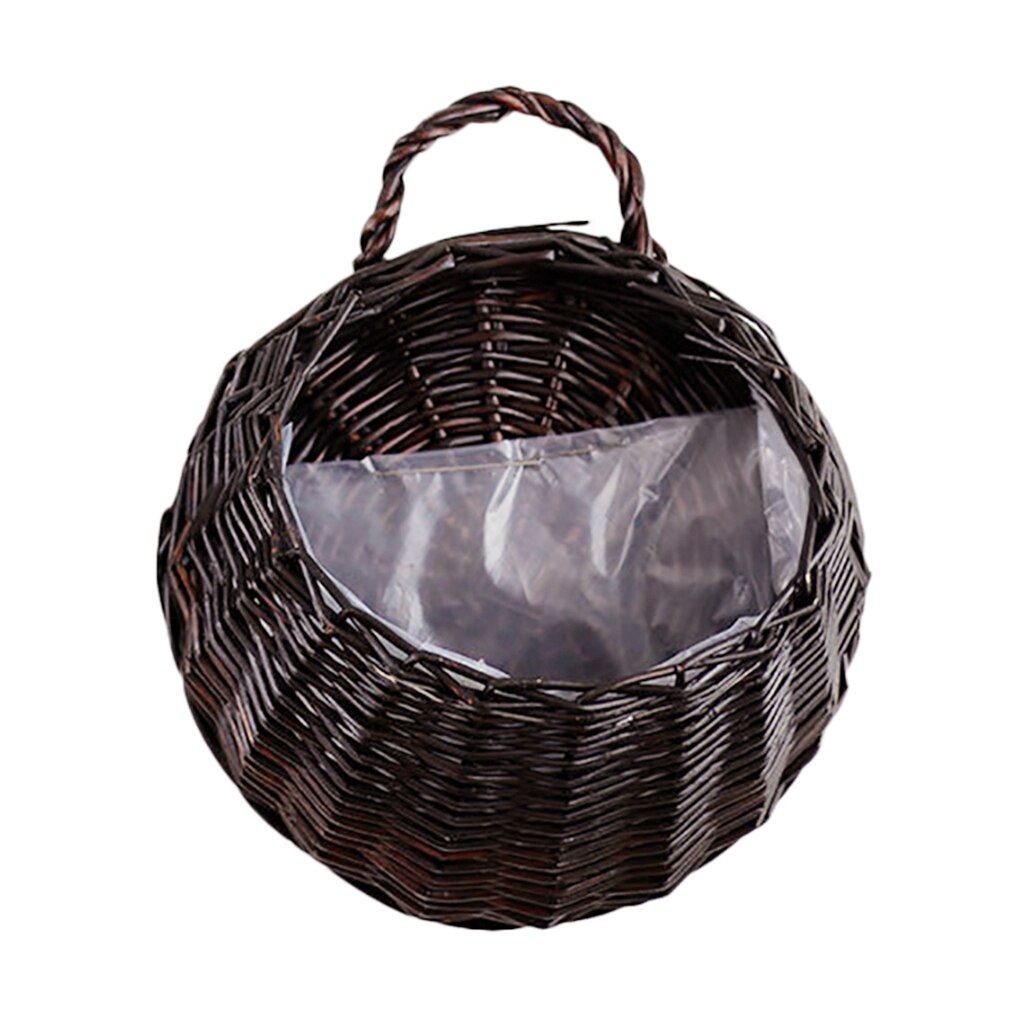 Pot de fleurs suspendu au mur en rotin et osier, paille de saule, décoration de jardin de maison, panier de rangement