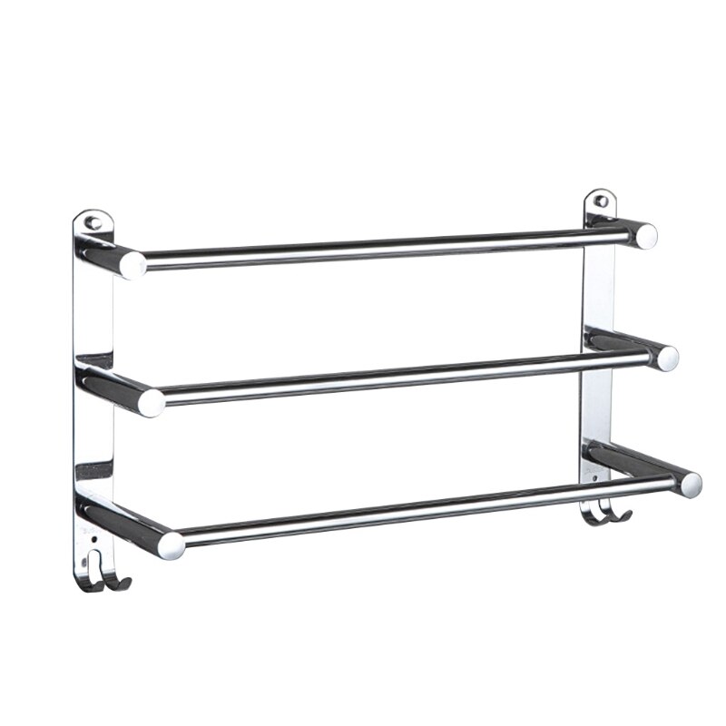 Toallero extensible de acero inoxidable ajustable, estante de baño flexible de 3 niveles, soporte de pared para colgar toallas de mano: 3 Fixed 50cm