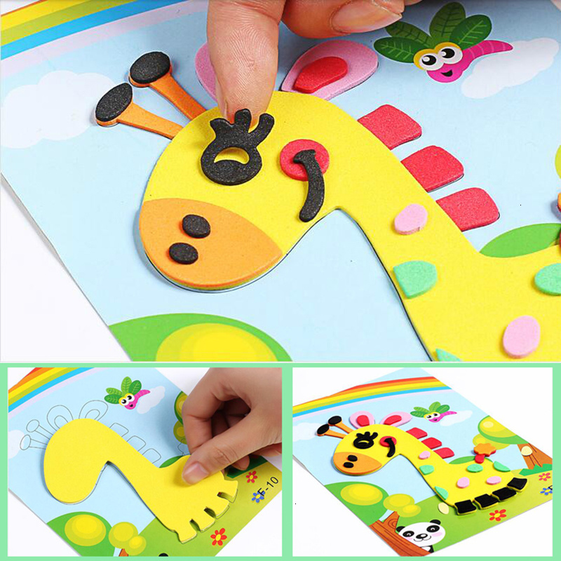 DIY Kreative Karikatur Ebene 3D EVA Schaum Aufkleber Puzzle 20 Stile Handgemachte FrüHenne Lernen Pädagogisches Spielzeug Für freundlicher freundlicher