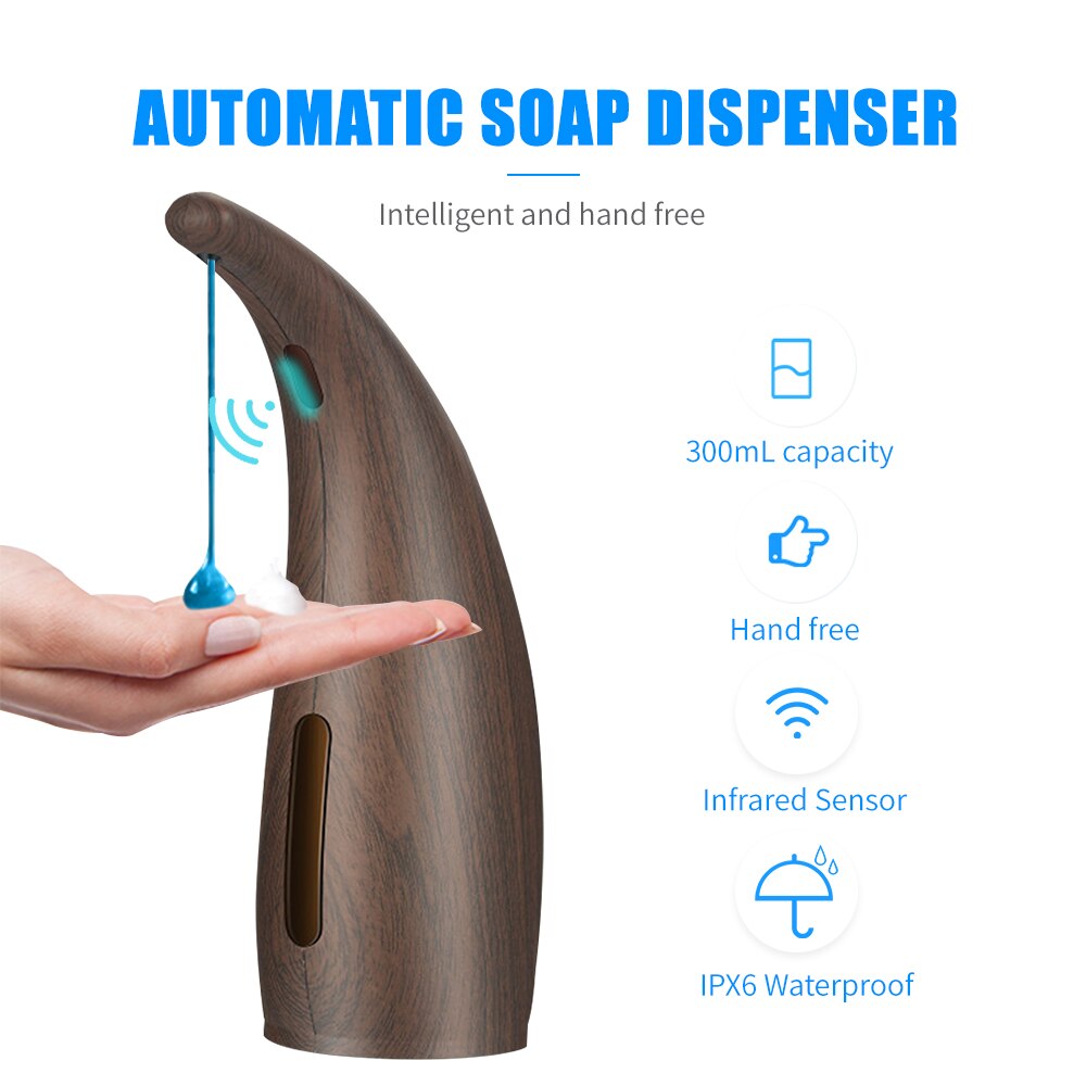 300mL Automatische Seife Spender Infrarot Clever Sensor Touchless Schaum Seife Spender Auto Flüssige Seife Spender Küche Schlecht