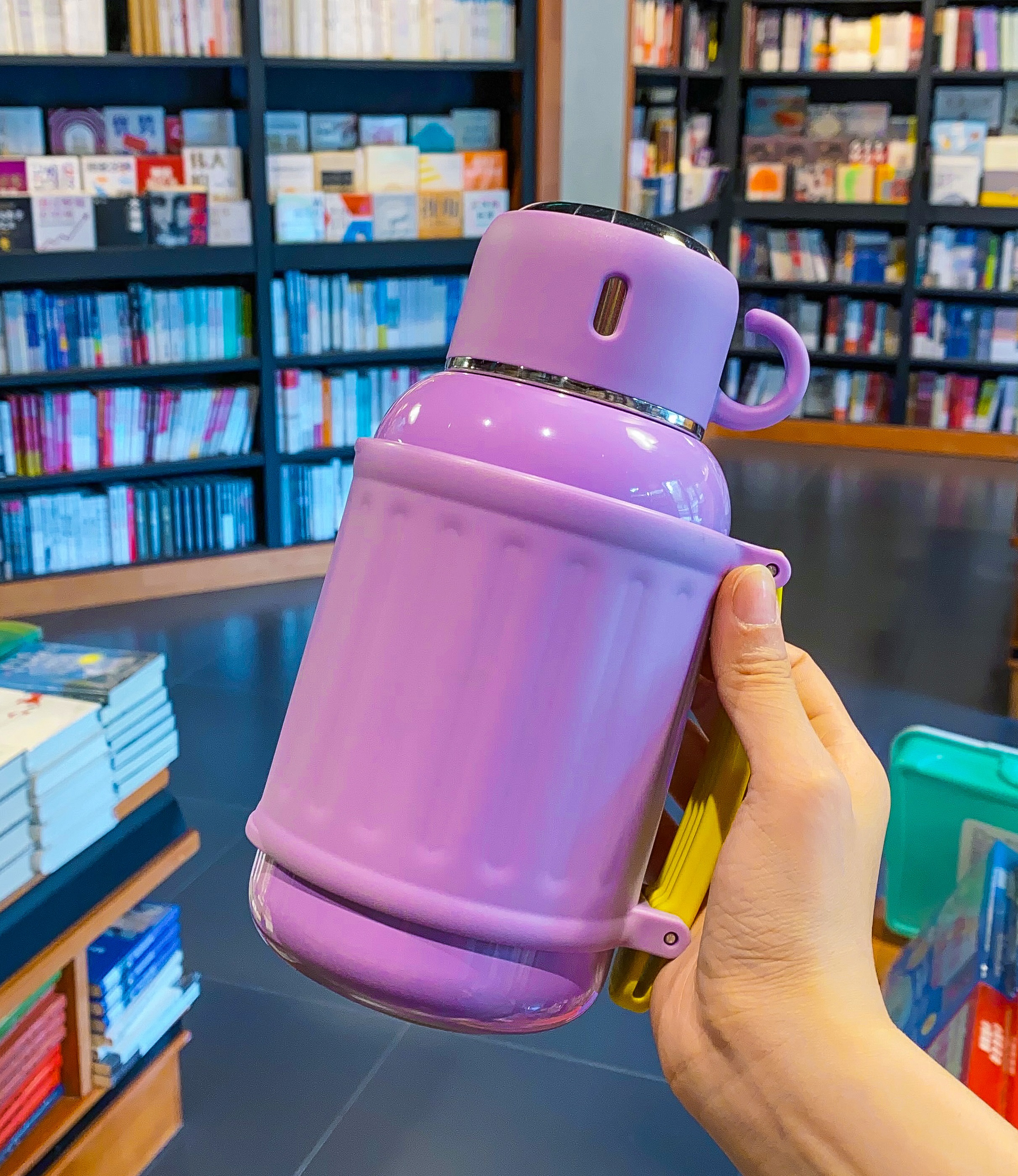 800ml Large Capacity Pot Big Belly Insulated Bottle Outdoor Portable Diagonal Cross High Beauty Cup: PURPLE