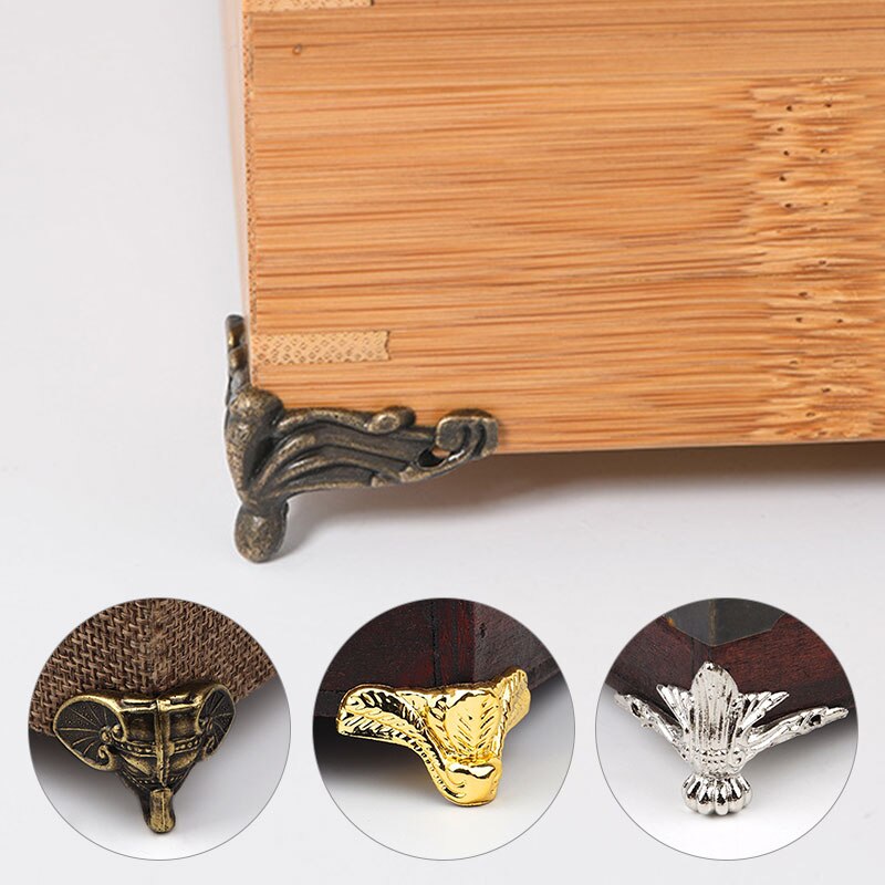 Antique Corner Protector Box Wood Case Decorative Feet Leg Corner Bracket Furniture Hardware Feet Leg Corner