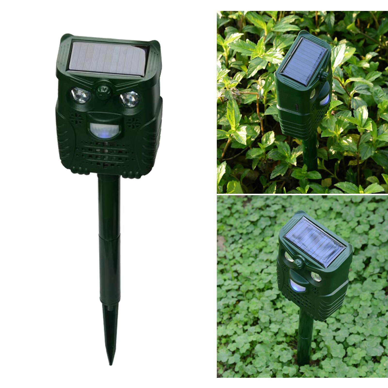 Ultrasonic Animal Repeller Garden Deer Cat Dog Scarer Control Solar Powered