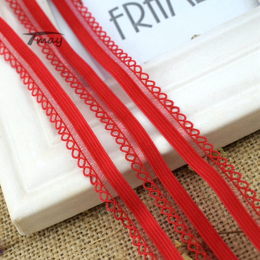 #214 røde elastikker nylon elastiske bånd undertøj stretch blonder besætninger bånd tape pandebånd babybukser brug spandex bånd