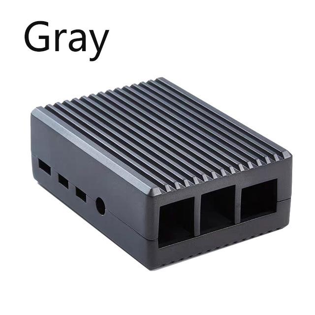 Raspberry Pi 4 Model B Black Dark Gray Aluminum Alloy Case Passive Cooling Shell Metal Enclosure Heat Dissipation for Pi 4: gray