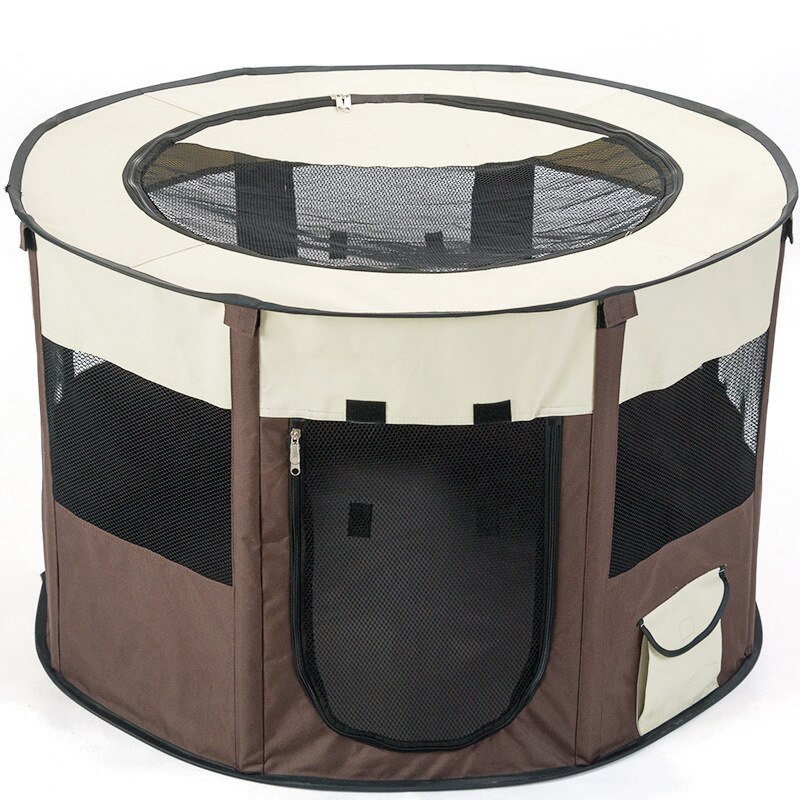 Foldable camping outdoor cat and dog house portable breathable tent round pet production box maternity supplies dog bed fence: 6 / L110x110x55cm