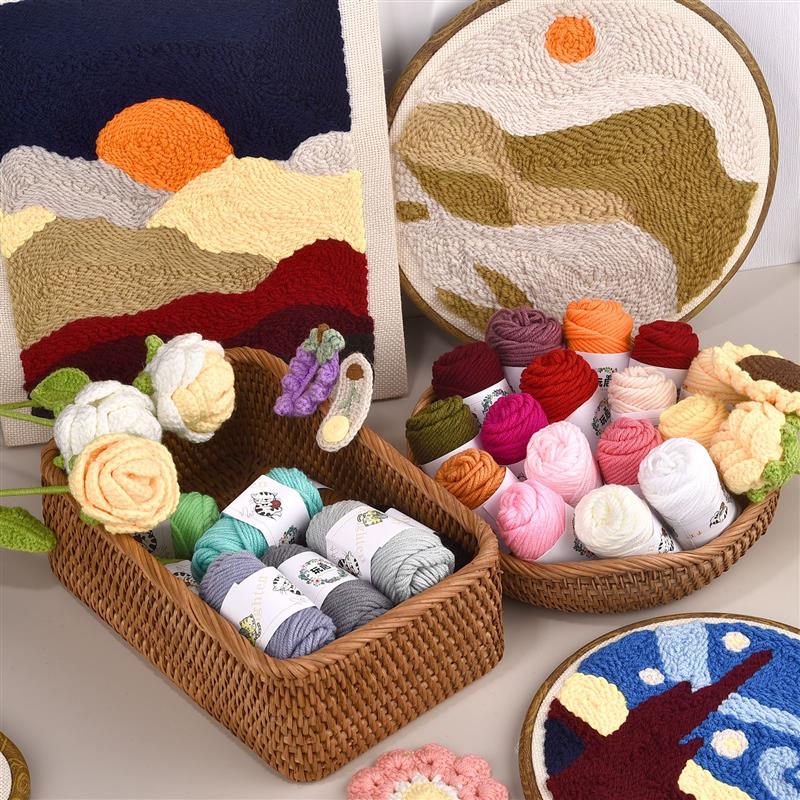 10G 5ply Cotton Knitting Wool Yarn Thick Fiber Yarn Velvet Yarn Hand Knitting Wool Crochet Yarn For DIY Sweate Hat Dolls