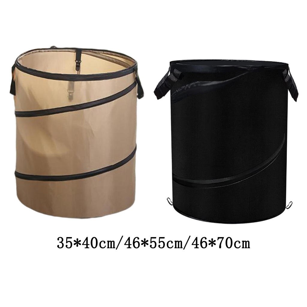 Folding Garden Waste Bag &amp; 2 Handles Home Waterproof Release Buckle Oxford Cloth Garden Supplies Garbage Storage Trash Bag