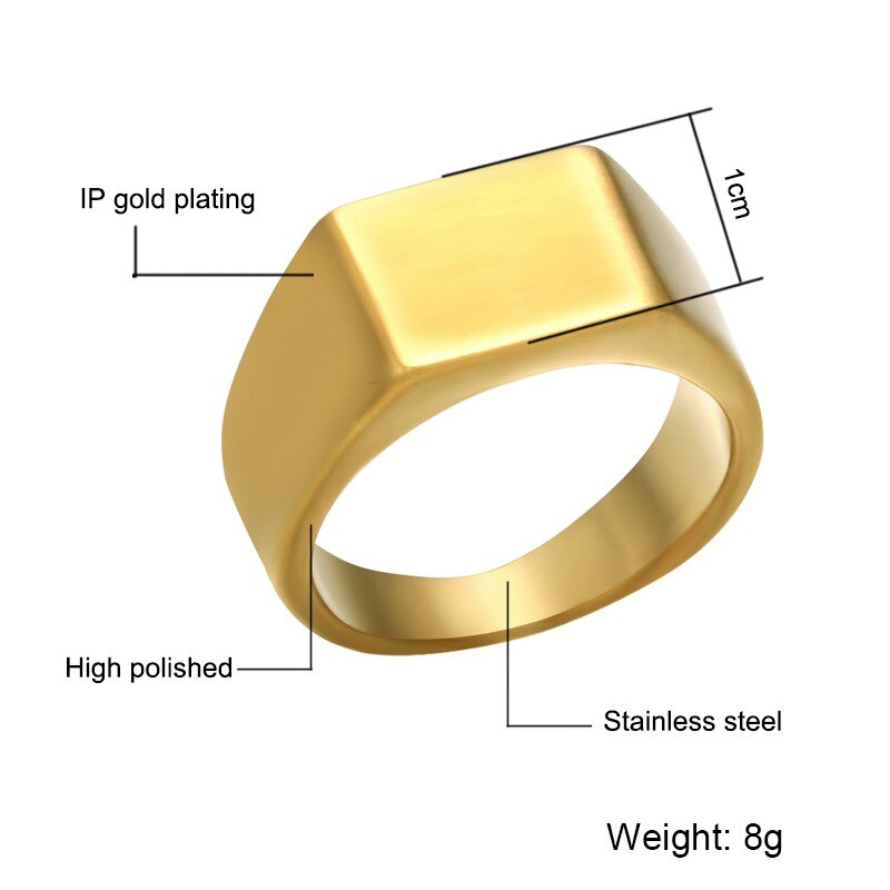 316L Edelstahl Ring Top Qquality Hhigh Poliert Männer der Gold Ring Solide Ritter Hochzeit Hochzeit Schmuck