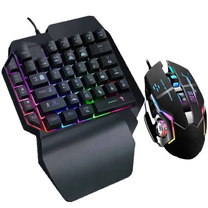 35-Key Een Hand Mechanische Gaming Toetsenbord Rgb Backlit Draagbare Mini Gaming Keyboard Game Controller Voor Fps Mobiele games Pc
