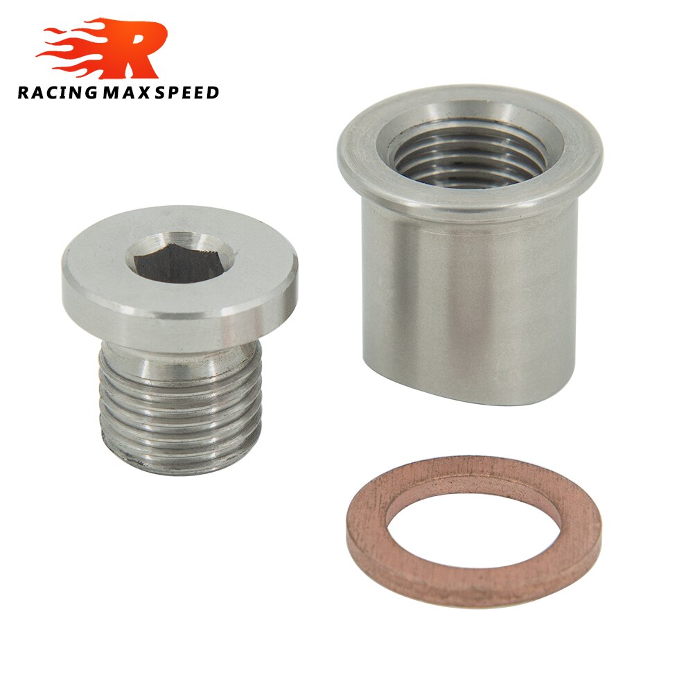 Universal O2 Oxygen Sensor Stepped Mounting Boss And Plugs Stainless Steel Adapter M12 X 1.25 Thread Nut Bung: whole