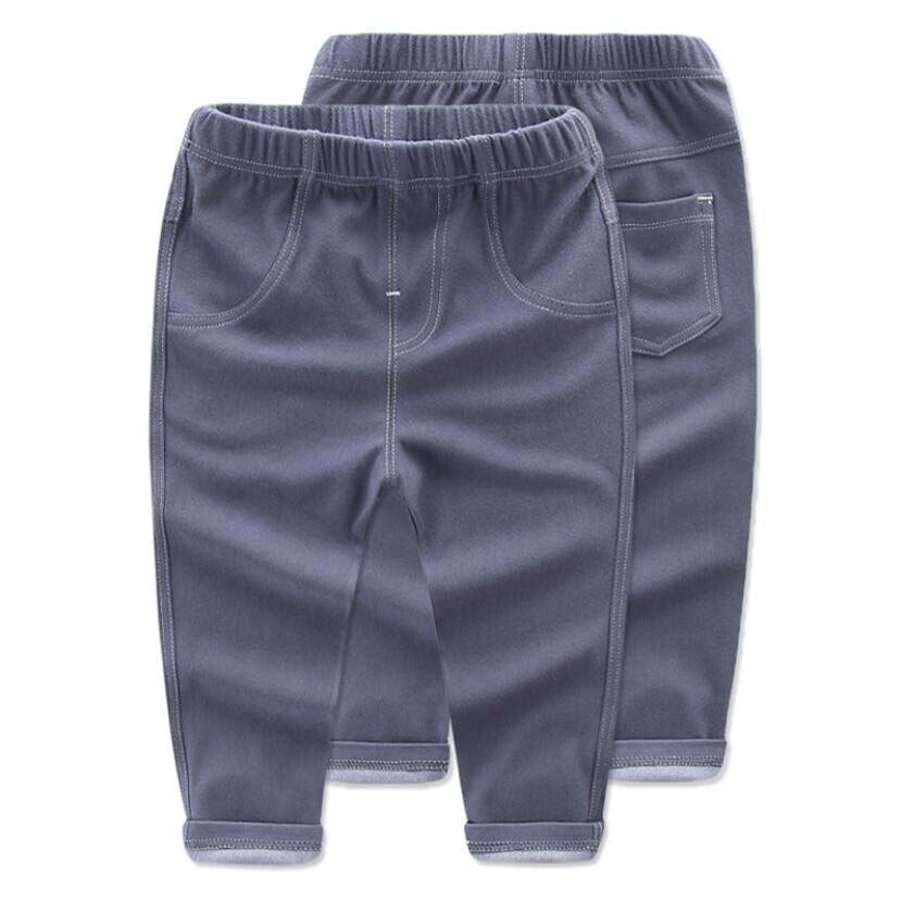 Forår baby drenge piger jeans 1-5t små børn efterår fleksible denim bomuld jeans cowboy bukser småbørn søde bløde bukser bukser