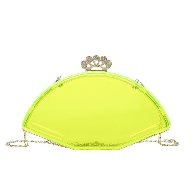 Bolso pequeño transparente de Pvc para mujer, bolsa de noche a la , de de lujo para de verano, con cadena, Color caramelo,: Amarillo