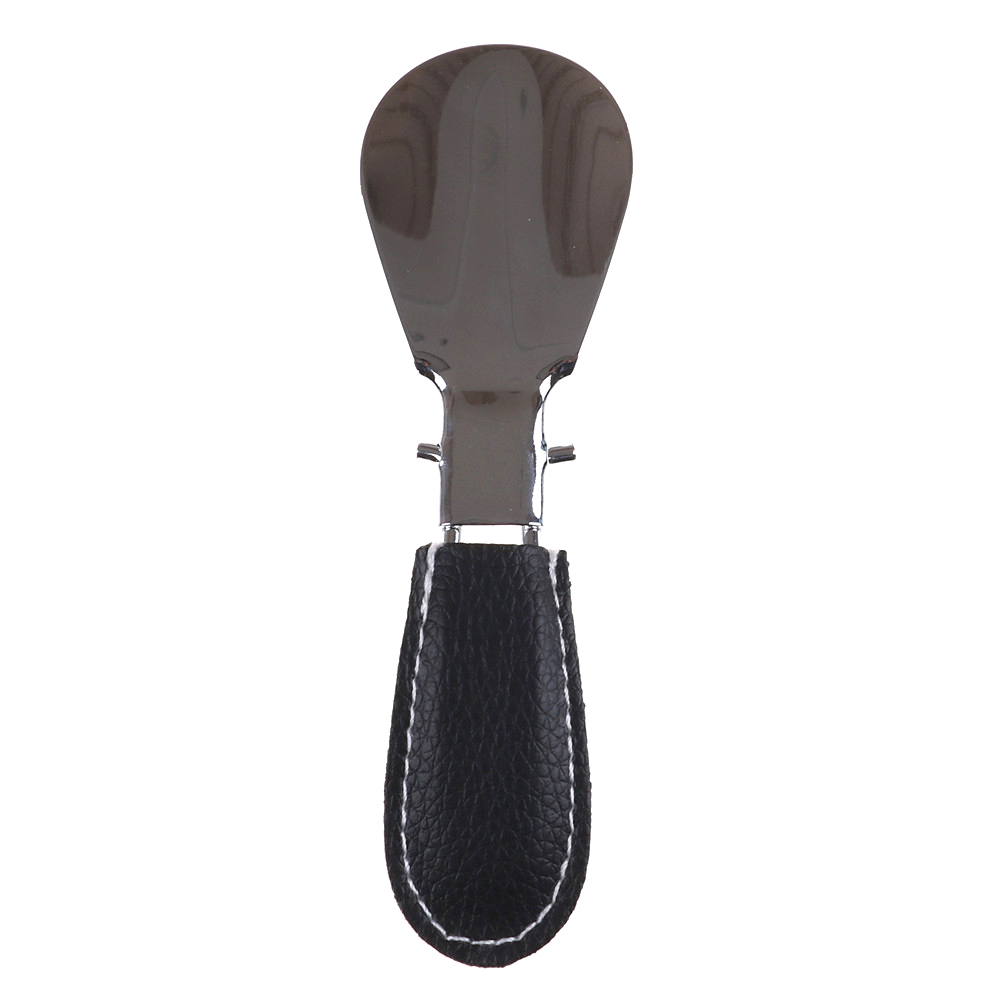 Durable Shoehorn Stainless Steel Foldable PU Leather Handle Easy to Carry For Men Women Shoes 12*3.5cm