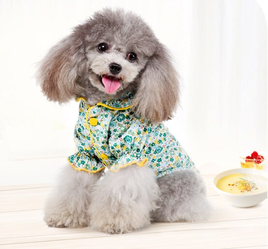 Pyjama pour animaux de compagnie en coton d'été pour petits chiens chats renard ours imprimé chien combinaison chiot chat vêtements Yorkshire vêtements manteaux