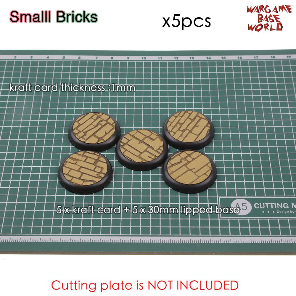 Kraft Card Texture Bases - 30mm lipped bases - Texture Bases for Warhammer