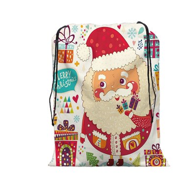 De zak vrolijke kerst print tas kerst trekkoord tassen dames multi-stijl reisrugzak wolesale: 05