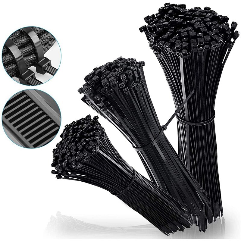 150/200 / 300X3.6Mm Hose Clamp, Cable Tie, Premium Nylon Cable Tie, Practical and Durable, Black